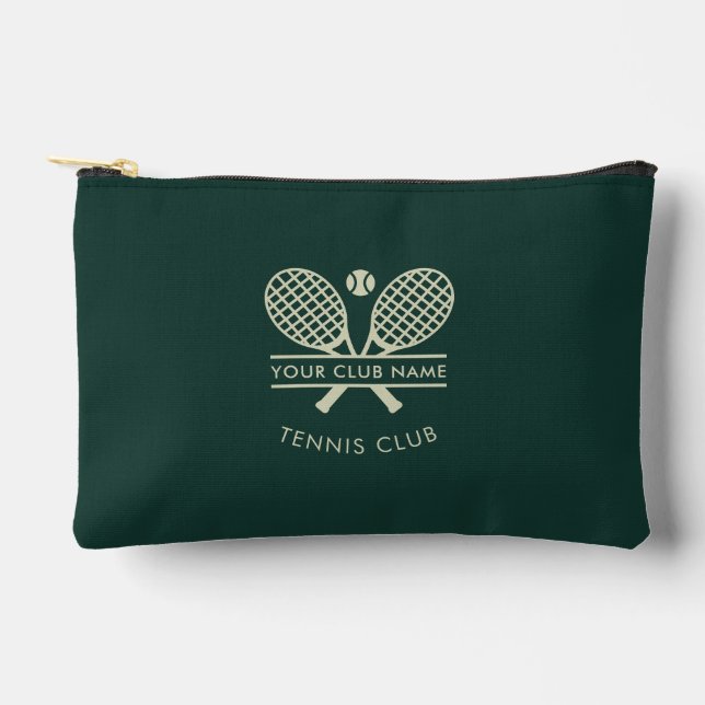 Add Your Tennis Club Name Icons Green Custom Accessory Pouch (Front)