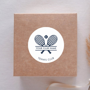 Add Your Tennis Club Name Minimalist Office Classic Round Sticker