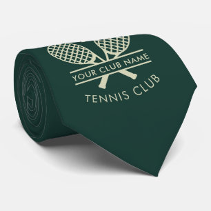 Add Your Tennis Club Name Sports Motif Green Swag Tie