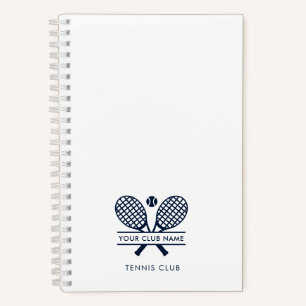 Add Your Tennis Club Name Team Coach Any Colour Notebook