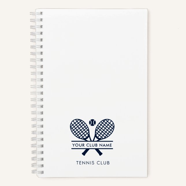 Add Your Tennis Club Name Team Coach Any Colour Notebook (Front)