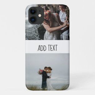 Add Your Text and Two Photo Modern iPhone 11 Case