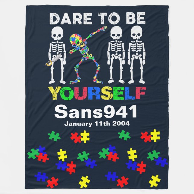 Add Your Text - Autism - Fleece Blanket, 30"x40" Blanket (Front)