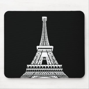 Add Your Text B&W Pop Art Eiffel Tower Paris Mouse Mat