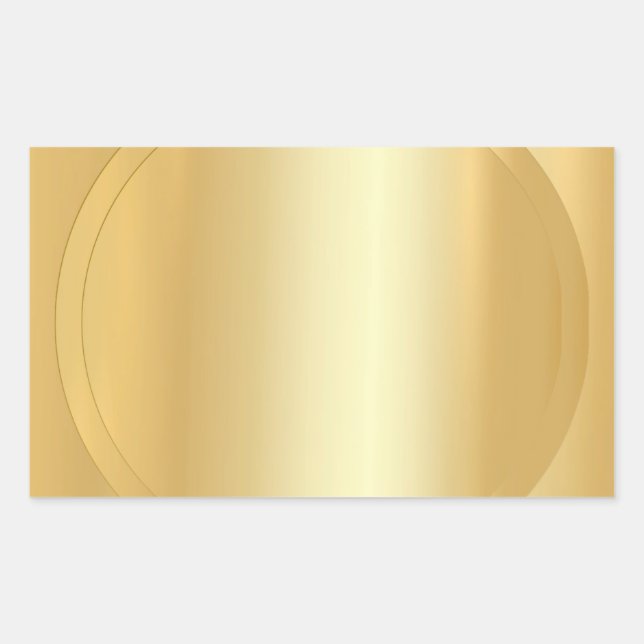 Add Your Text Blank Template Faux Gold Modern Rectangular Sticker (Front)