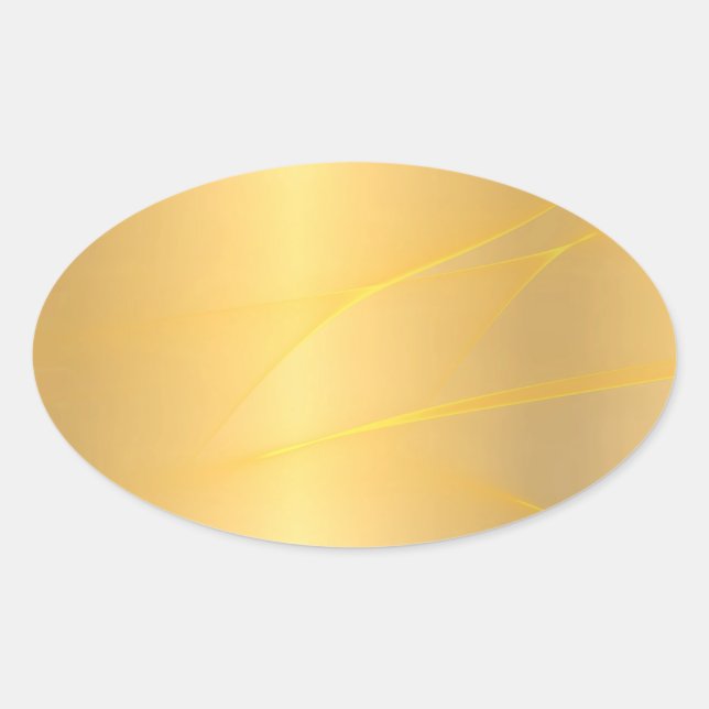 Add Your Text Blank Template Glamour Faux Gold Oval Sticker (Front)
