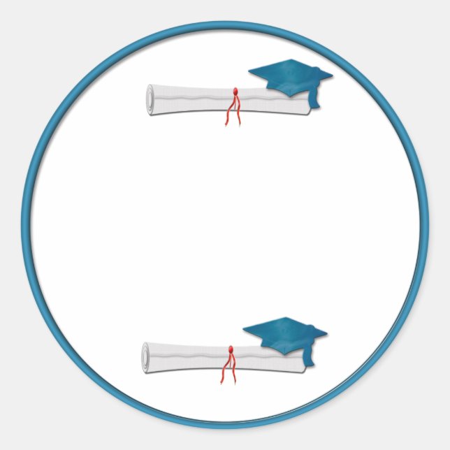 Add Your Text Blue Graduation Sticker (Front)