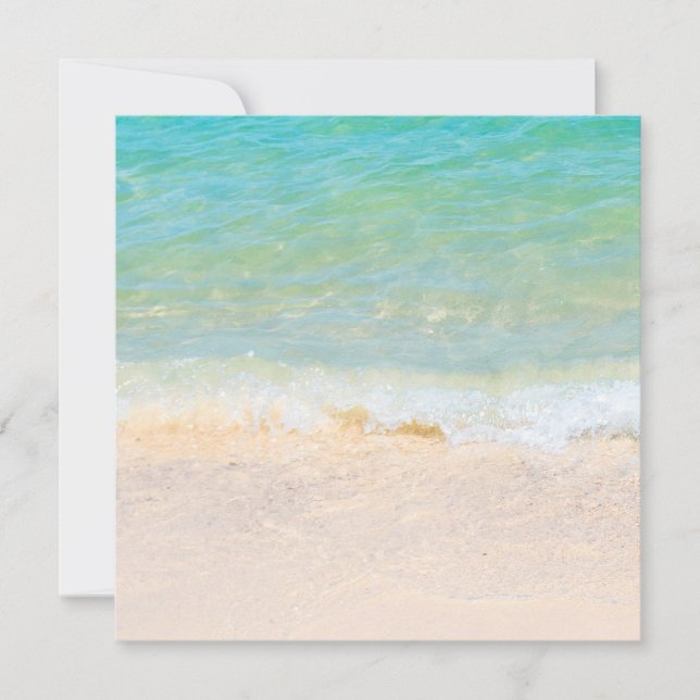 Add Your Text Blue Sea Waves Seaside Beach Sand Card (Front)