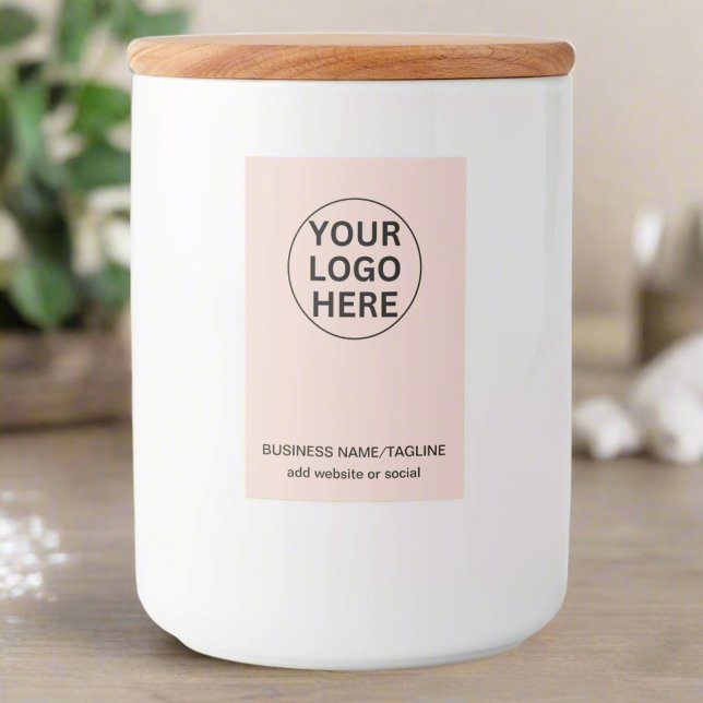Add Your Text & Business Logo l Branded Blush Pink Food Label (Creator Uploaded)