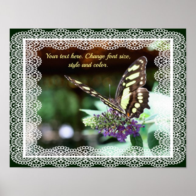 Add Your Text Butterfly Personalised  Poster (Front)