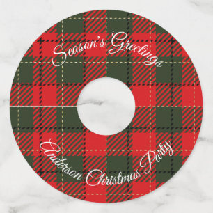 Add Your Text Christmas Party Wine Glass Tag