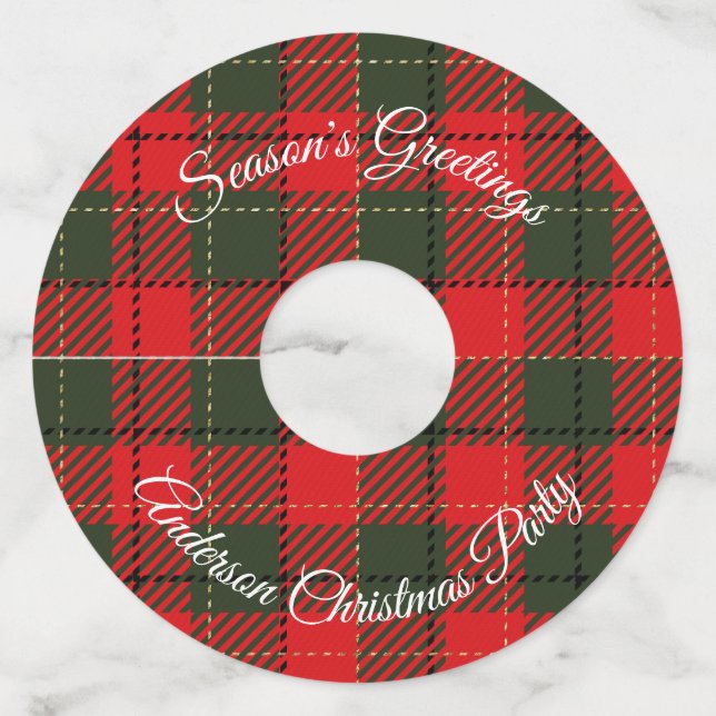 Add Your Text Christmas Party Wine Glass Tag (Front)