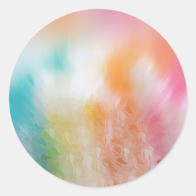 Add Your Text Colourful Abstract Blank Template Classic Round Sticker (Front)