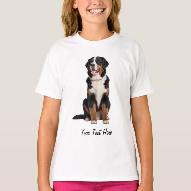 Add Your Text Custom Bernese Mountain Dog          T-Shirt (Front)