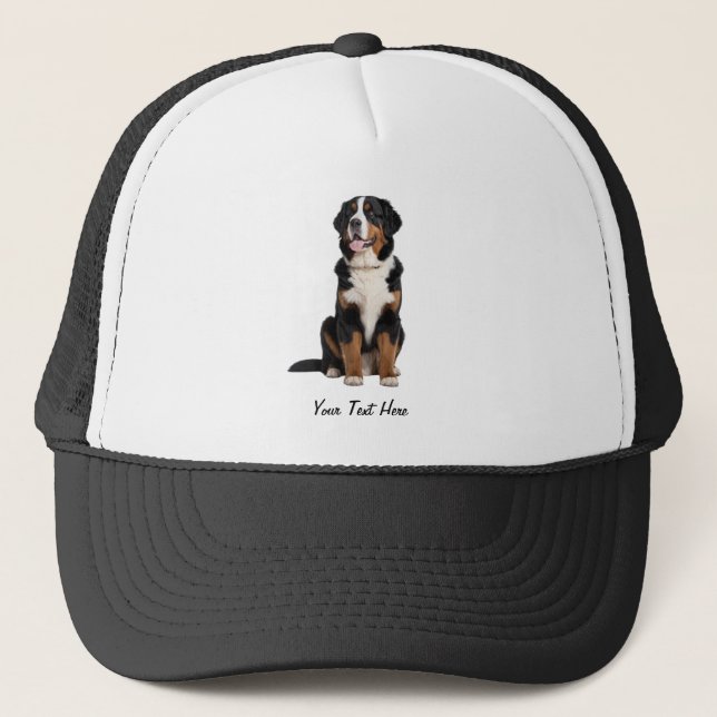 Add Your Text Custom Bernese Mountain Dog          Trucker Hat (Front)
