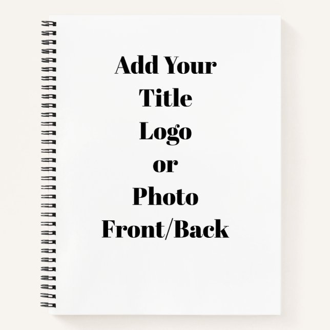 Add Your Text Customisable Spiral Notebook (Front)