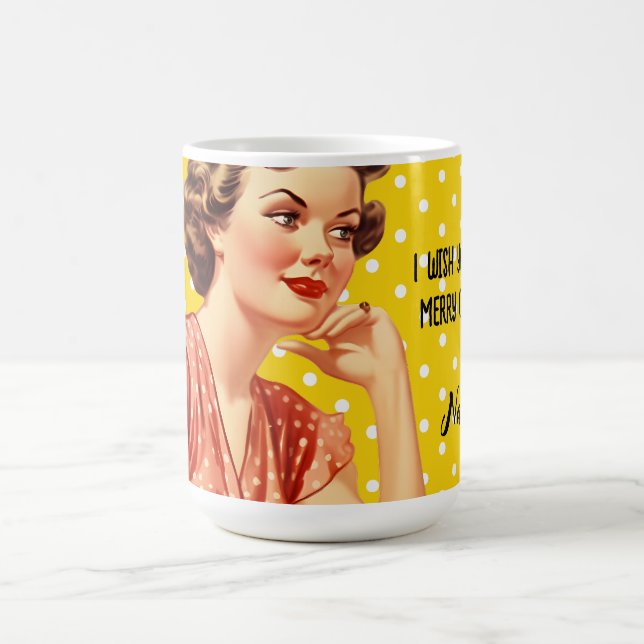 Add your text Cute retro artwork for Christmas Coffee Mug (Center)
