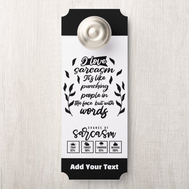 Add Your Text Door Hanger (On Knob)