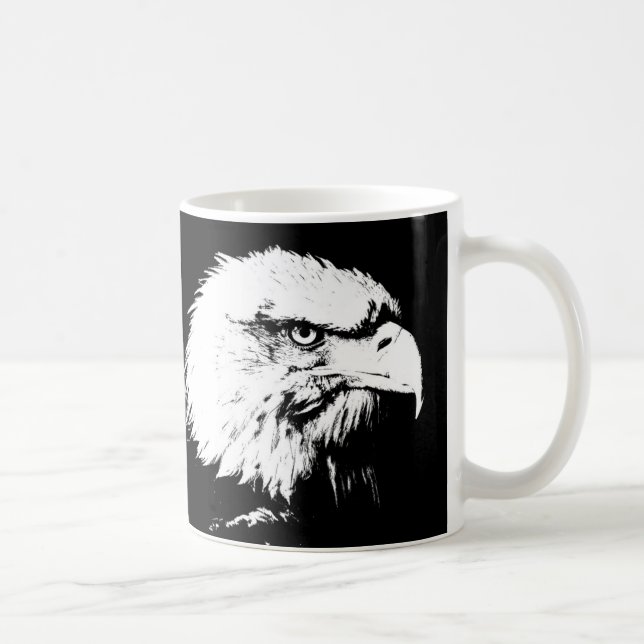 Add Your Text Eagle Head Modern Pop Art Template Coffee Mug (Right)