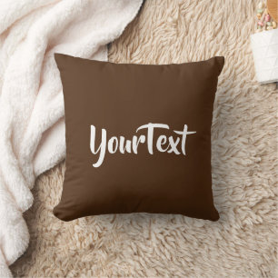Add Your Text Elegant Modern Brown Template Cushion