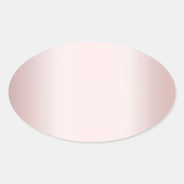 Add Your Text Elegant Rose Gold Blank Template Oval Sticker (Front)