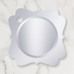 Add Your Text Faux Silver Modern Elegant Blank Favour Tags