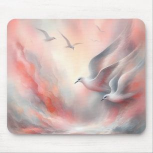 Add Your Text Flying Seagulls Mouse Pad