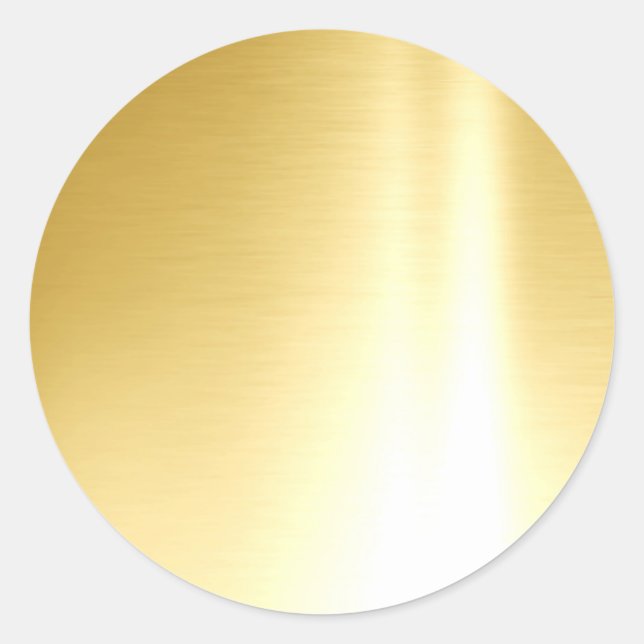 Add Your Text Glam Gold Blank Elegant Template Classic Round Sticker (Front)