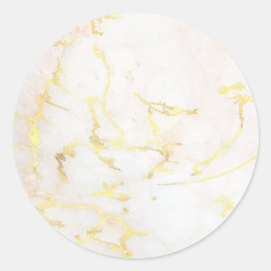 Add Your Text Gold Marble Blank Modern Elegant Classic Round Sticker