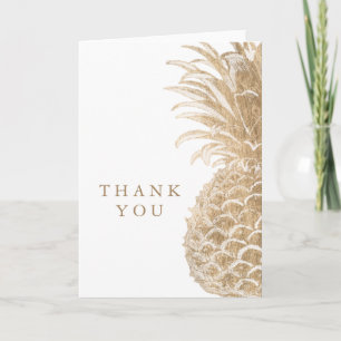 Add Your Text   Gold Tropical Pinneapple Thank You Card