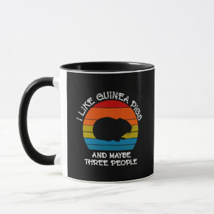 Add Your Text, Guinea Pig on Red Blue Sunset Mug