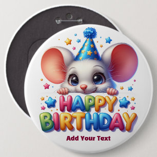 Add Your Text /Happy Birthday 6 Cm Round Badge