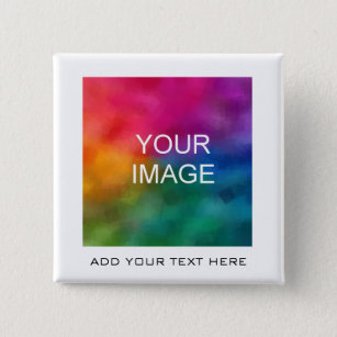 Add Your Text Image Photo Business Logo Template 15 Cm Square Badge