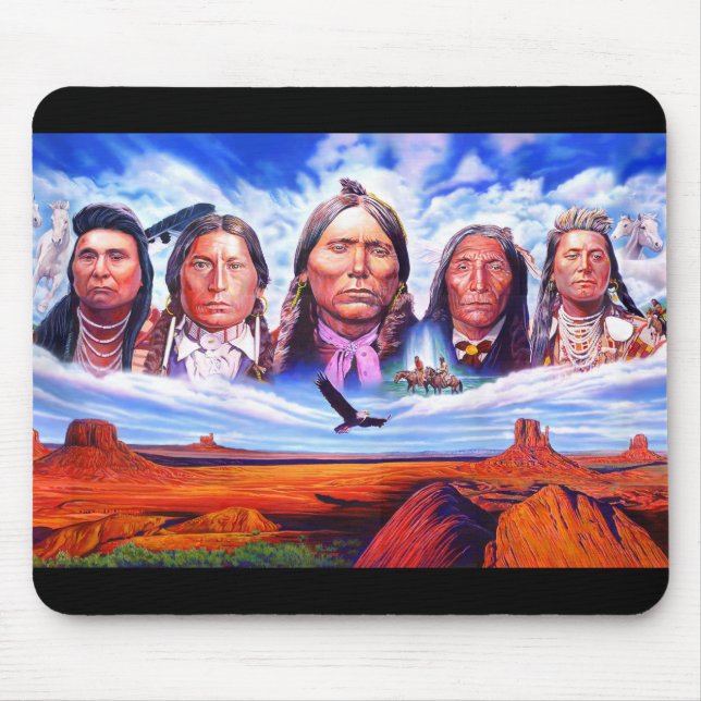 Add Your Text Indian Chiefs Native Americans Mouse Mat (Front)