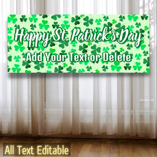 Add Your Text Ireland Irish Party St Patrick's Day Banner