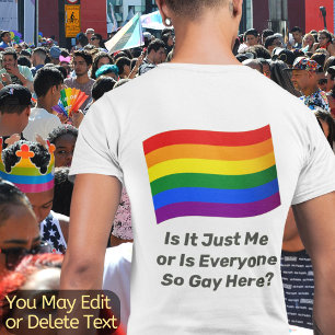 Add Your Text LGBT Gay Pride Flag Rainbow Flag  T-Shirt