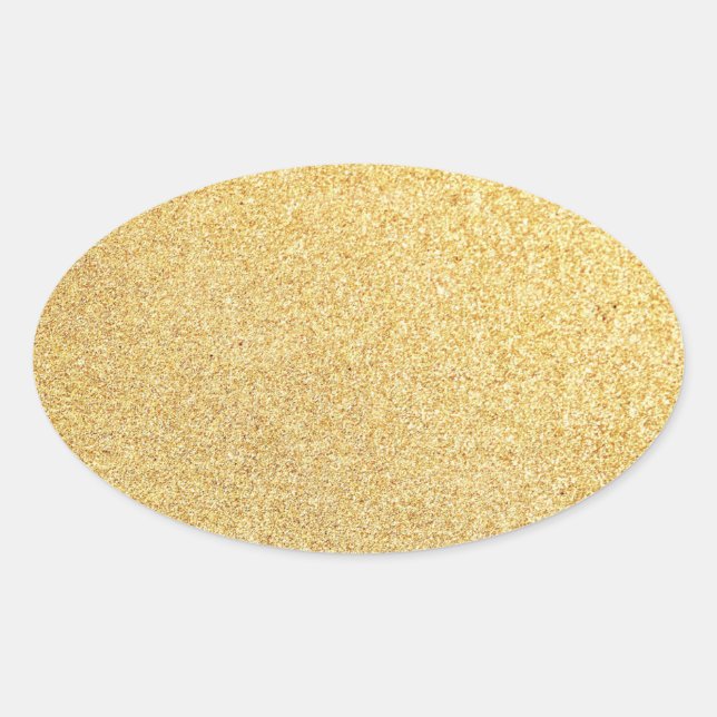 Add Your Text Modern Gold Glitter Blank Template Oval Sticker (Front)