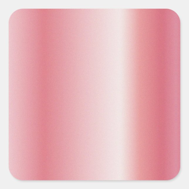 Add Your Text Monogram Name Logo Rose Gold Blank Square Sticker (Front)