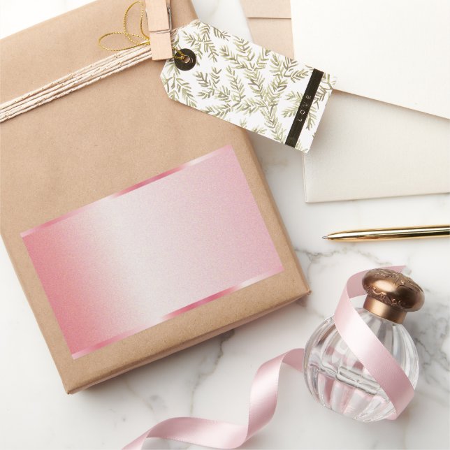 Add Your Text Name Logo Rose Gold Blank Template Rectangular Sticker (Gifting)
