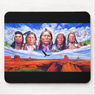 Add Your Text Native Americans Indian Chiefs Mouse Mat