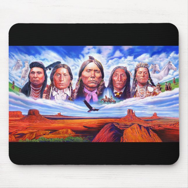Add Your Text Native Americans Indian Chiefs Mouse Mat (Front)