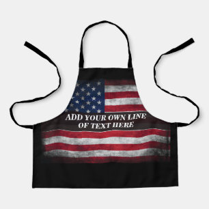 Add your text on American flag Apron