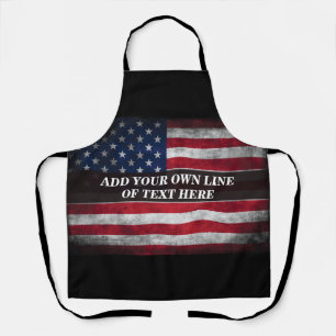 Add your text on American flag  Apron