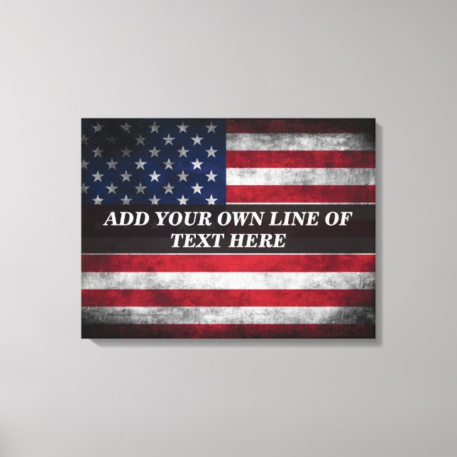 Add your text on American flag  Canvas Print (Front)