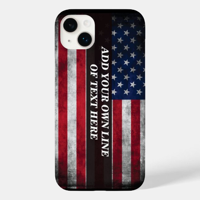 Add your text on American flag  Case-Mate iPhone Case (Back)