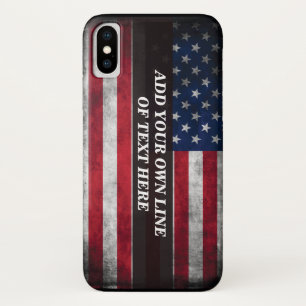 Add your text on American flag  iPhone X Case