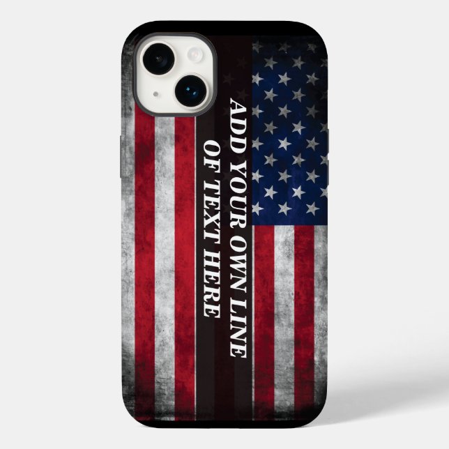 Add your text on American flag  Case-Mate iPhone Case (Back)