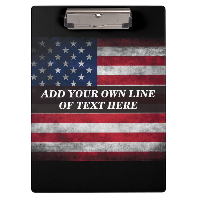 Add your text on American flag Clipboard (Front)