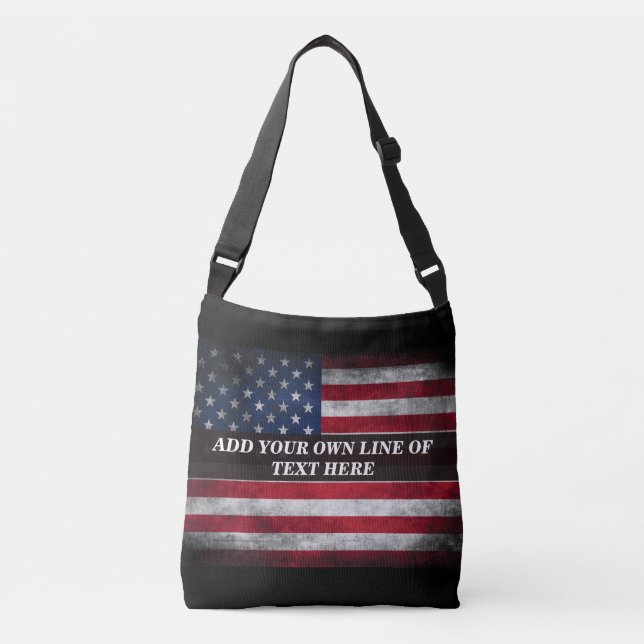 Add your text on American flag  Crossbody Bag (Front)