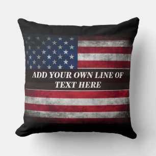Add your text on American flag Cushion